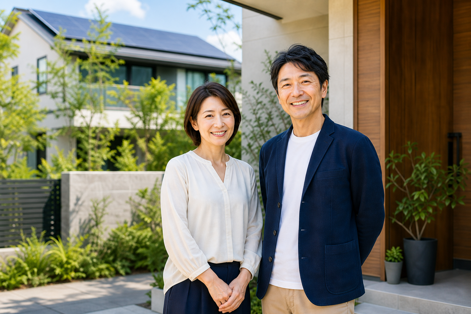明るい表情のご夫婦