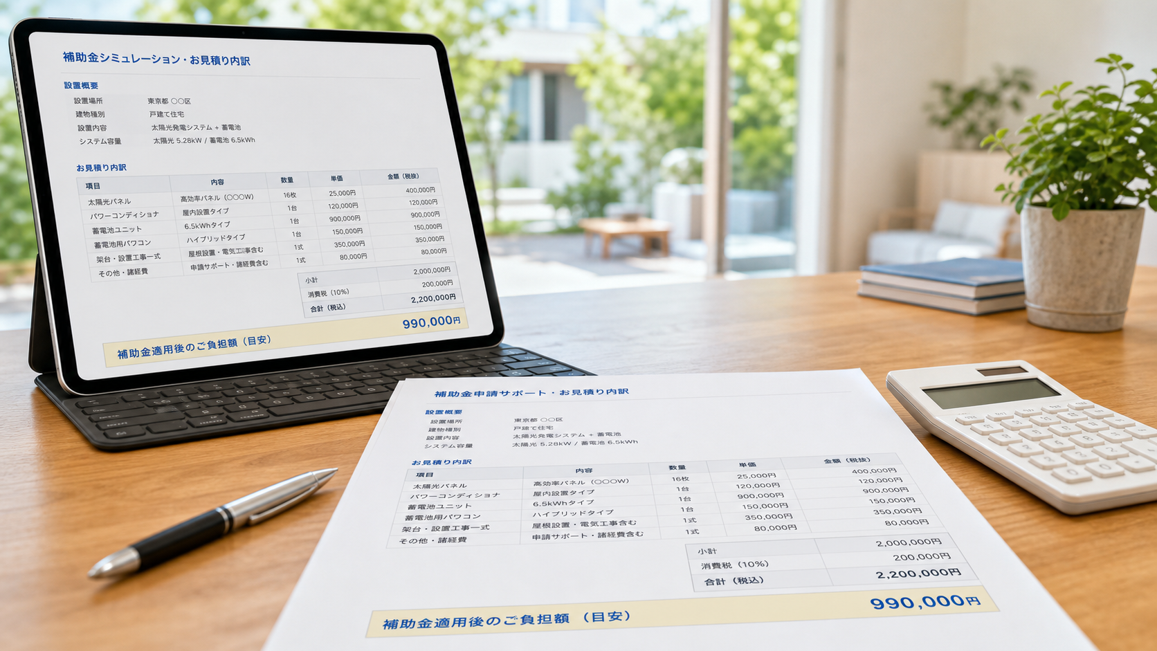 助成金の見積り内訳
